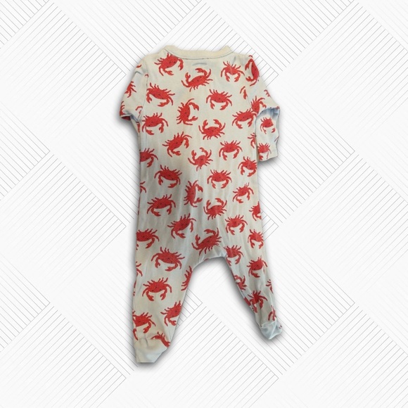 🌈 2/10$ 👍*GUC* OLD NAVY |3m |Baby unisex PJ Sleeper cute crabs 🦀 - Picture 3 of 10